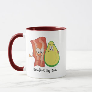 Caneca Avocado e Bacon Humorous Breakfast Duo Mug