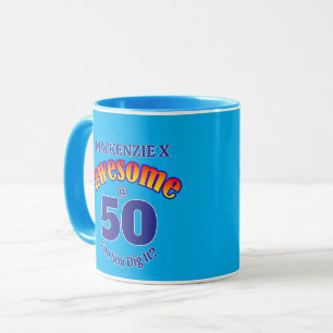 Caneca AWESOME 50 BLUE Birthday