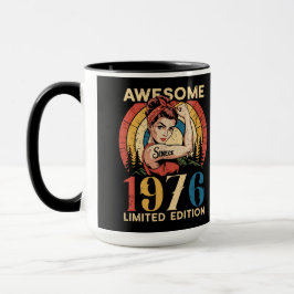 Caneca Awesome Since 1976 50th Women's Birthday Retro 