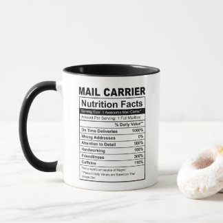 Caneca Awsome Mail Carrier Funny Nutrition Facts Mug