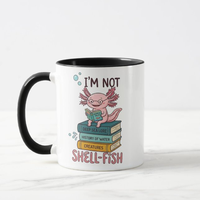 Caneca Axolote 'Não Sou Peixe Com Casca' - Present (Esquerda)