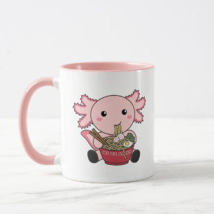 Caneca Axolotl Comida Ramen Comida Japonês Kawaii Animai