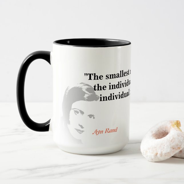 Caneca Ayn Rand Cita Sobre A Menor Minoria (Com Donut)