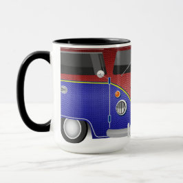 Caneca aza Kombi Superhéroe Vintage – Furgoneta Azul y Ro