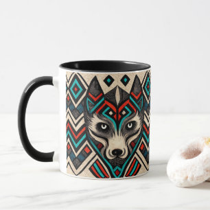Caneca Aztec Wolf Face
