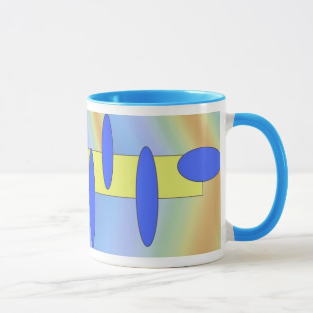 Caneca azul abstrato (Direita)