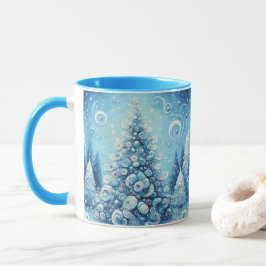 Caneca Azul-árvore de Natal Impressionante e Impressionan
