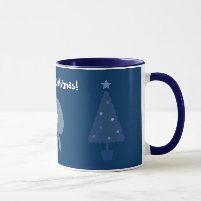 Caneca azul bonito & subtil das árvores das medusa (Direita)