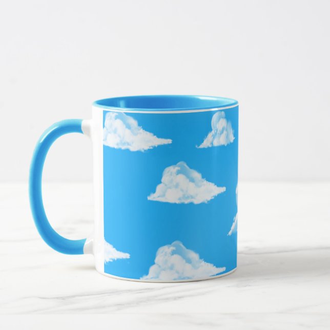 caneca azul-céu simples (Esquerda)