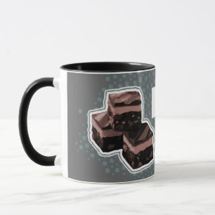 Caneca azul cinzenta do divertimento do fudge do