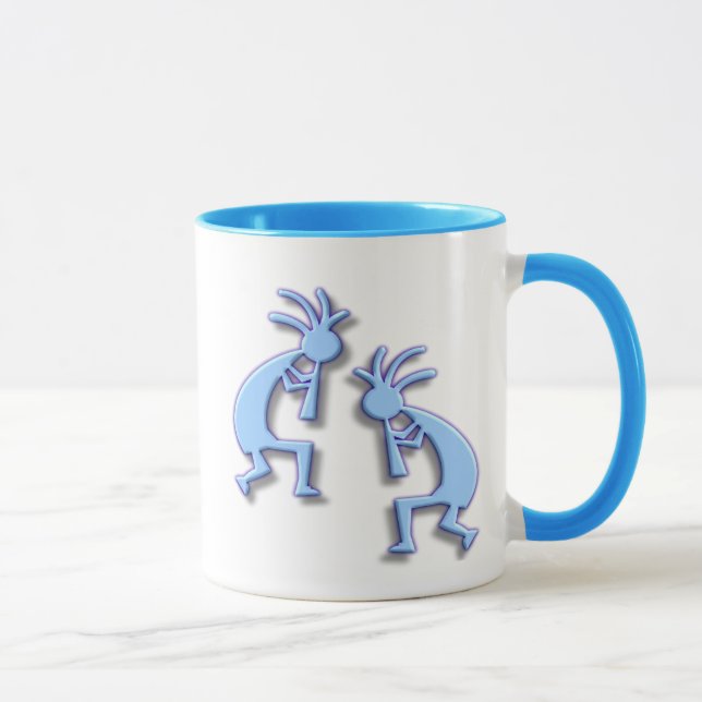Caneca Azul claro Kokopelli (Direita)