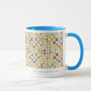 Caneca Azul Combo ID Negócios QUILT MOSAIC