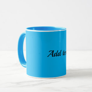 Caneca Azul, cor Azul Céu TEMPLATE, personalize,