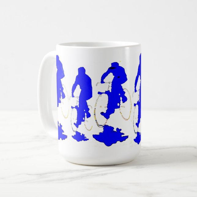 Caneca azul da bicicleta de Hoody (Frente Esquerda)