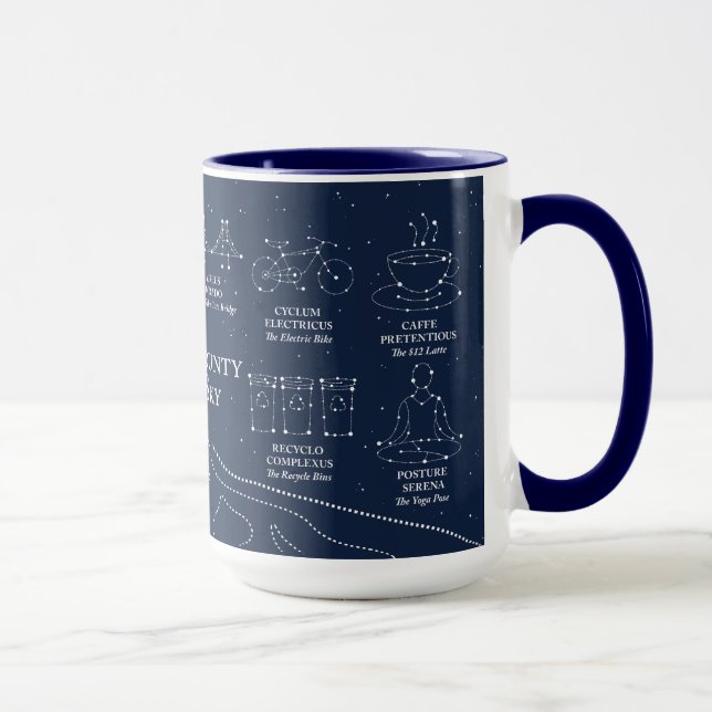 Caneca azul de 15 oz Marin County Night Sky (Direita)