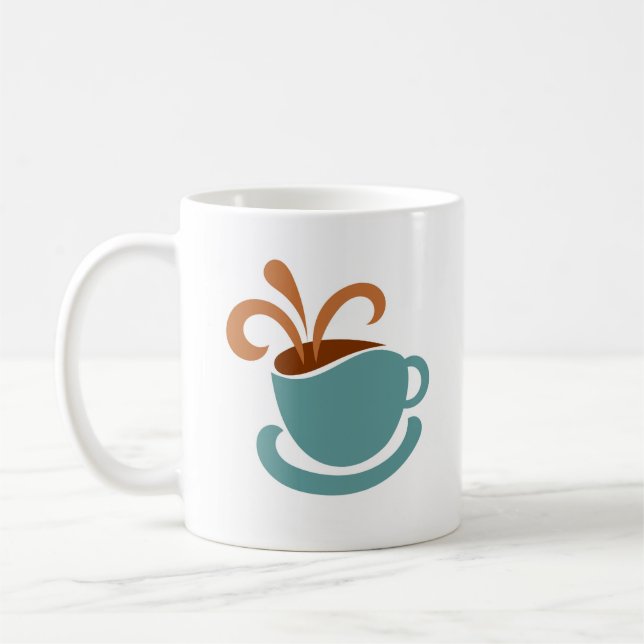 Caneca azul de café (Esquerda)