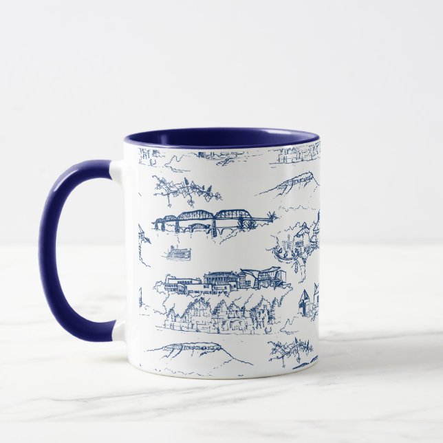 Caneca Azul de Chattanooga Toile (Esquerda)