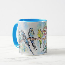 Caneca Azul de Mug de Aquarela Ortográfica