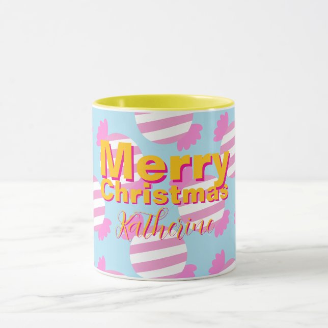 Caneca Azul de Natal com hortelã (Centro)