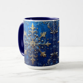Caneca Azul Decorativa de Feriado