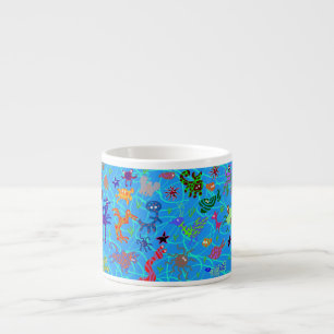 CANECA AZUL DO CAFÉ DO JARDIM ZOOLÓGICO DOIDO