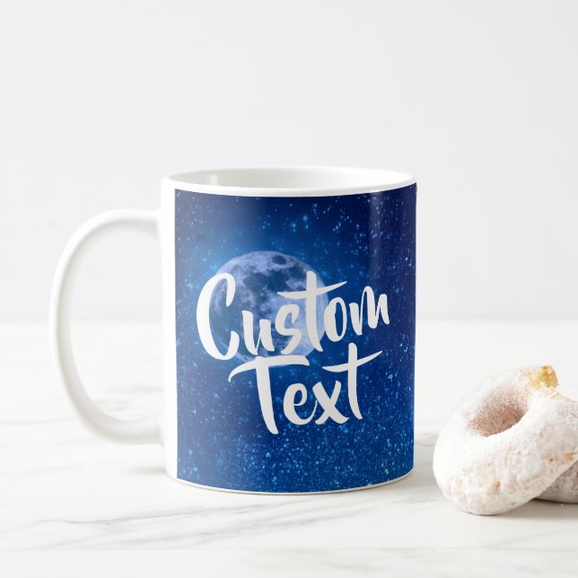 Caneca azul do costume da Lua cheia (Com Donut)