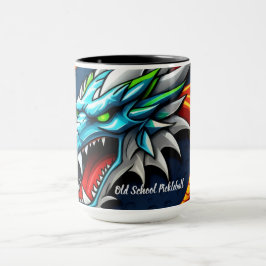 Caneca azul do Dragão do Pickleball Old School
