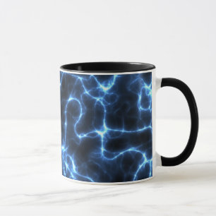 Caneca azul do relâmpago