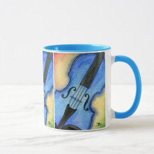 Caneca azul do violino