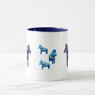 Caneca azul dos cavalos de Dala