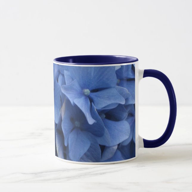 Caneca azul dos Hydrangeas (Direita)