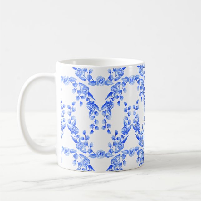 Caneca azul e branca dos ganhos da Aquarela (Esquerda)