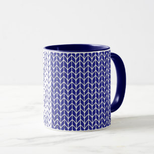 Caneca Azul e Branco Combo Navy Knit
