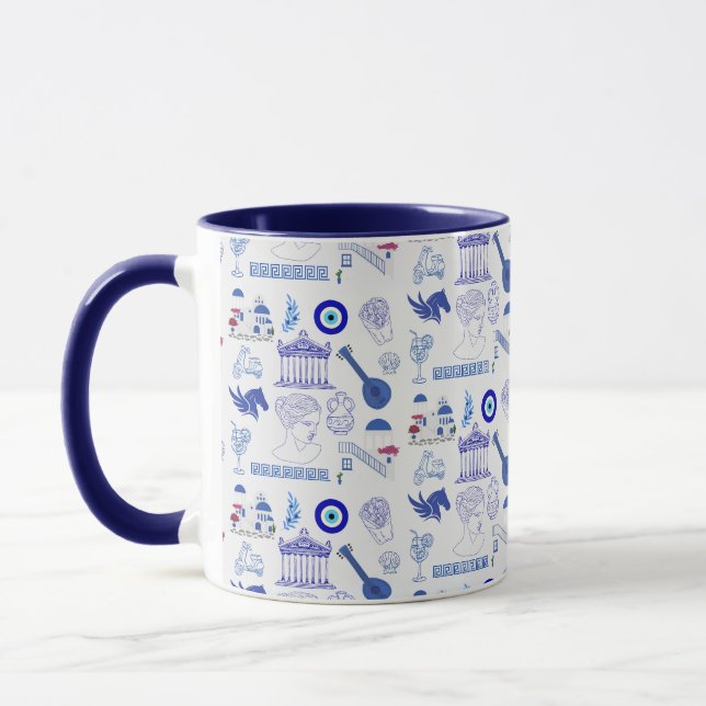 Caneca Azul e Branco da Grécia (Esquerda)