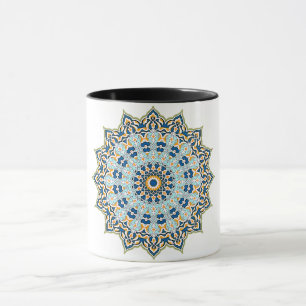 Caneca Azul e Laranja Mandala