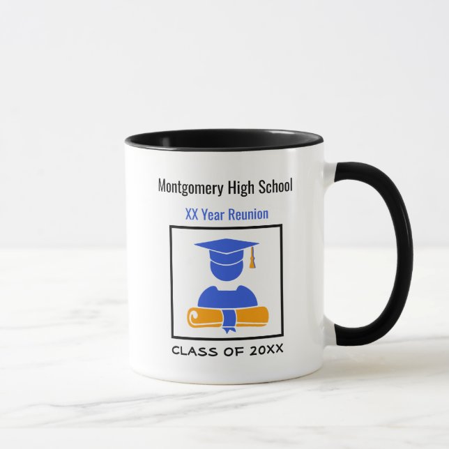 Caneca Azul e laranja personalizados da união de segundos (Direita)