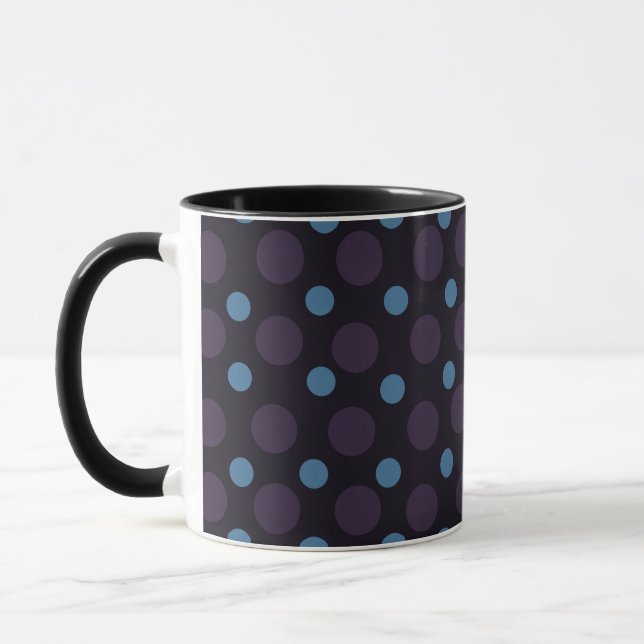 Caneca Azul e Roxo em Bolinhas Pretas (Esquerda)