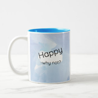 Caneca azul feliz