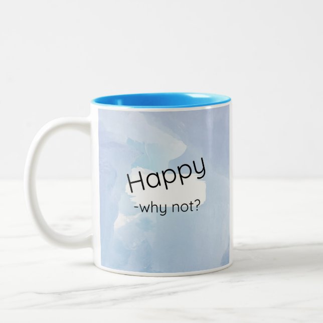 Caneca azul feliz (Esquerda)