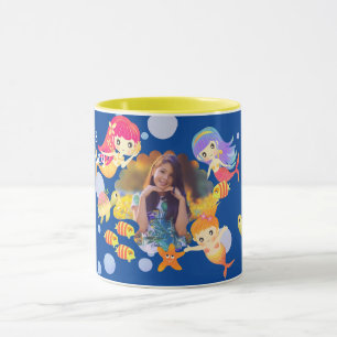 Caneca Azul Fotográfico das Sereias