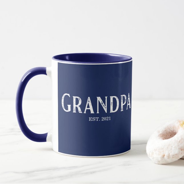 Caneca Azul Marinho Ano de Fundação do Vovô (Com Donut)