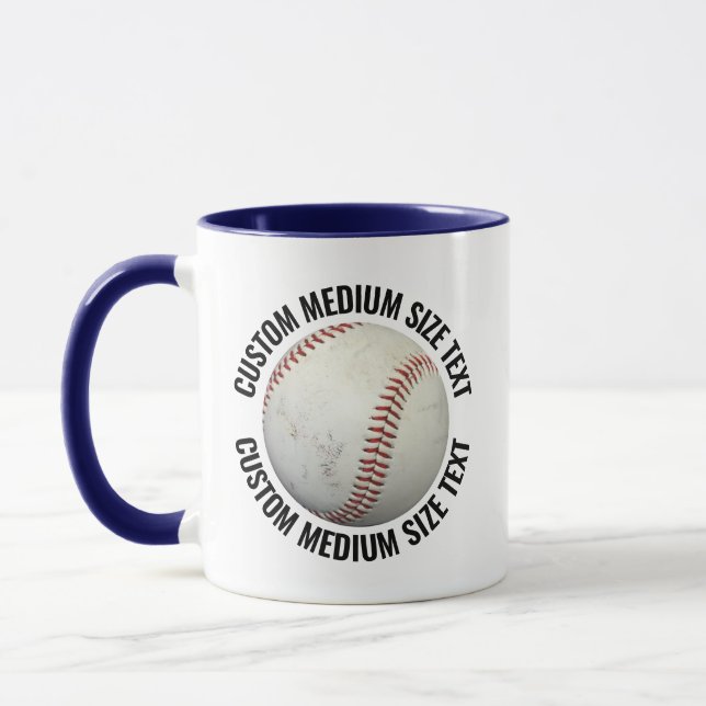 Caneca Azul Marinho Médio Combo 11oz de Beisebol Personal (Esquerda)