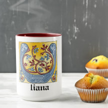 Azul Medieval e Vermelho Ivy Iluminado - Letra U