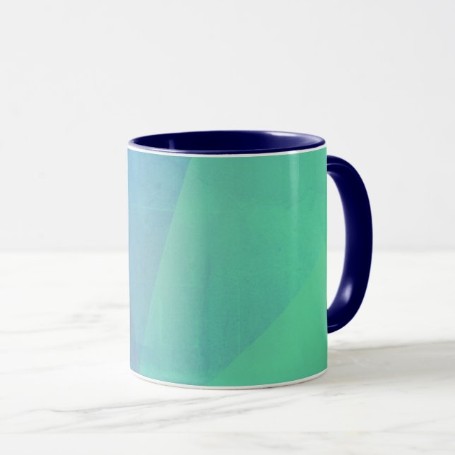 Caneca Azul moderno aqua & Turquesa gradiente geométrico (Frente Esquerda)