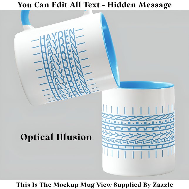 Caneca Azul Nome Oculto Mensagem Trendy Mug 121B Aniversá (Criador carregado)