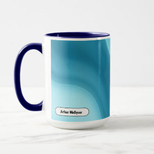 Caneca Azul Patina Gradiente Abstrato de Brilho Suave