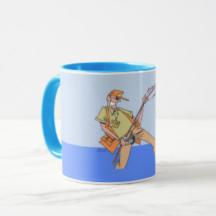 Caneca azul-penteada