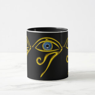 Caneca AZUL TALISMAN/DOURADO OLHO DE HORO Preto