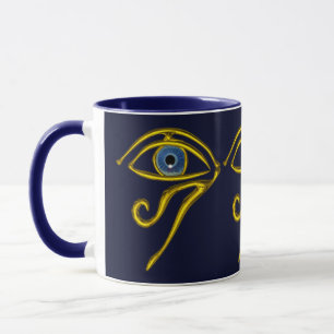 CANECA AZUL TALISMAN/OLHOS DE HORO DOURADO