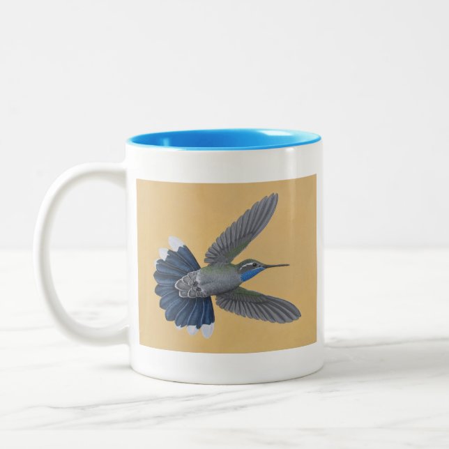 caneca Azul-throated do Dois-tom do colibri (Esquerda)